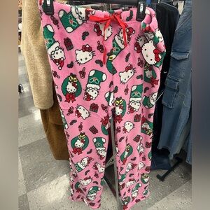 Pink Hello Kitty Christmas fleece pajama pants